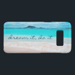 Capa Case-Mate Samsung Galaxy S8 Drew It Do It Quote Hawaii Tropical Beach Photo<br><div class="desc">"Sonhe, faça." Lembre-se do cheiro fresco de sal do ar oceânico sempre que você usa essa capa de telefone impressionante e vibrante de fotocélulas. Exalar e explorar a solidão de uma praia havaiana vazia. Faz um presente de excelente para alguém especial! Você pode personalizar facilmente esta capa de telefone de...</div>