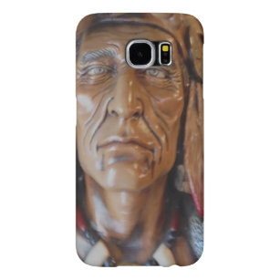 Capa Para Samsung Galaxy S6 Escultura indiana nativa americana com penas de ra