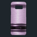 Capa Case-Mate Samsung Galaxy S8 Exame de alumínio roxo e preto escovado<br><div class="desc">Padrão de aparência de alumínio design metálico preto e roxo escovado. Monograma personalizado e opcional. O design está disponível em outros produtos e pode ser solicitado em qualquer produto que oferecermos em . Isto não é um metal,  mas uma imagem que parece metálica.</div>