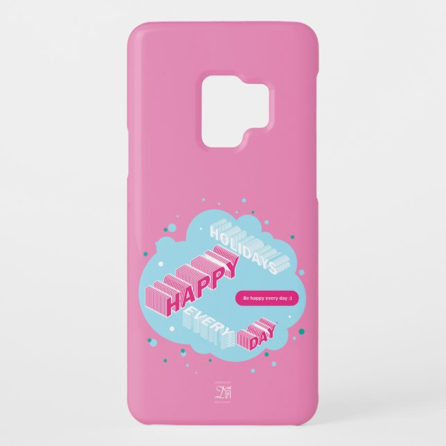 Capa Para Samsung Galaxy, Case-Mate Felizes Feriados, Rosa (Verso)