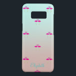 Capa Case-Mate Samsung Galaxy S8 Flamingos Rosa Adoráveis, Personalizados Pelo Amor<br><div class="desc">Luzes rosa adoráveis e divertidas apaixonadas em fundo azul-rosa.Personalize o nome para você mesmo ou como uma bela ideia de presente.</div>