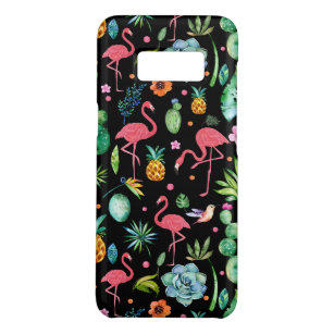 Capa Case-Mate Samsung Galaxy S8 Flamingos rosa e flores tropicais e suculentos