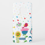 Capa Para Samsung Galaxy S9 Case-Mate Flores e pássaros de primavera, retrógradas e boni<br><div class="desc">Ópvias coloridas e ilustração das flores de primavera.</div>