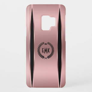 Capa Para Samsung Galaxy S9 Case-Mate Fundo de rosa-ouro metálico e fundo de louros negr