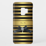 Capa Para Samsung Galaxy S9 Case-Mate Jóia preta Dourado do diamante da listra do<br><div class="desc">Arco preto Dourado da jóia do diamante da listra do exemplo elegante da case mate</div>