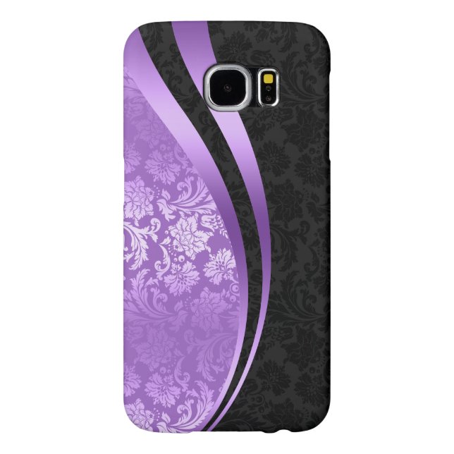 Capa Para Samsung Galaxy, Case-Mate Lavanda e damascos pretos faixas dinâmicas (Traseira)