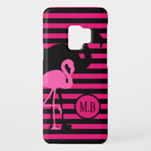 Capa Para Samsung Galaxy S9 Case-Mate Monograma Legal Flamingo, Preto e Listras Rosa
