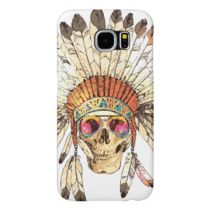 Capa Para Samsung Galaxy S6 Morada Nativa Americana Indígena Colorido à Mão 