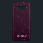 Capa Case-Mate Samsung Galaxy S8 Nome Personalizado da Glitter do Espaço do Vinho<br><div class="desc">Este design apresenta um olhar brilhante em pinks e roxas sobre um fundo de vinho. Personalize adicionando seu nome editando o texto na caixa de texto ou exclua sem nome. Projetado para você pelo Evco Studio www.zazzle.com/store/evcostudio #abstrato #espaço #glitter #sparkle #girly #pontos #rosa #vinho #elegante #na moda #moderno #padrão #personalizado...</div>
