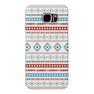 Capa Para Samsung Galaxy S6 Padrão Aztec Blues Red Cream Mixed Motifs