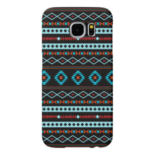 Capa Para Samsung Galaxy S6 Padrão Aztec Blues Reds Black Mixed Motifs
