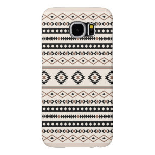 Capa Para Samsung Galaxy S6 Padrão Aztec Brown Black Cream Mixed Motifs 