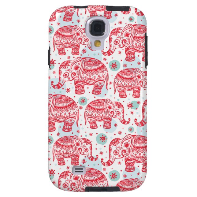 Capa Para Samsung Galaxy, Case-Mate Padrão de Elefante Étnico Vermelho (Traseira)