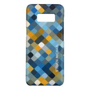 Capa Case-Mate Samsung Galaxy S8 Padrão de mosaico castanho-de-Cinza azul personali