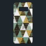 Capa Case-Mate Samsung Galaxy S8 Padrão de triângulos de cores e texturas do Pastel<br><div class="desc">Triângulos geométricos modernos elegantes em diferentes cores e texturas. Dourado brilho,  preto,  verde-menta,  tons brancos.</div>