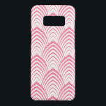 Capa Case-Mate Samsung Galaxy S8 Padrão Geométrico de Arte-Deco Cor-de-Rosa e Branc<br><div class="desc">Padrão elegante de arte-deco geométrico cor-de-rosa com fundo branco e variável.</div>