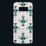 Capa Case-Mate Samsung Galaxy S8 Padrão Geométrico Tribal do Sudoeste<br><div class="desc">Padrão geométrico de cor amarela turquesa e cinza tribal sem costura com fundo branco.</div>