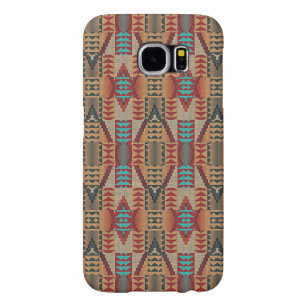Capa Para Samsung Galaxy S6 Padrão Mosaico Russo do Teal Russo Vermelho Laranj
