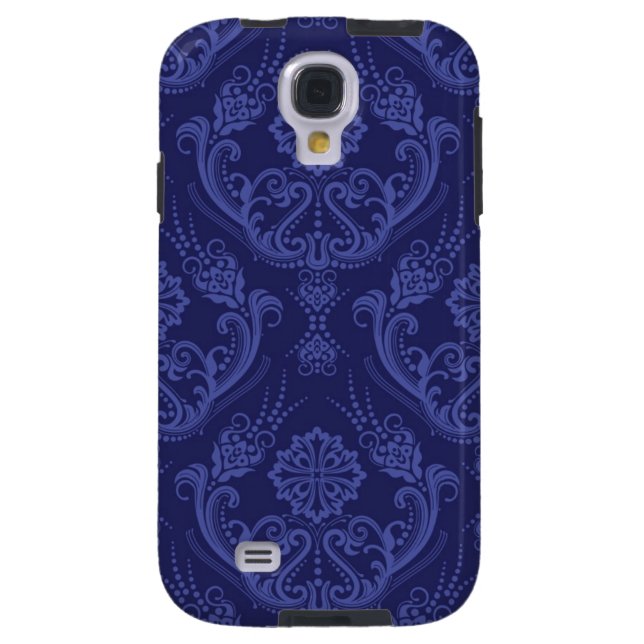 Capa Para Samsung Galaxy, Case-Mate Papel de parede floral azul de luxo (Traseira)