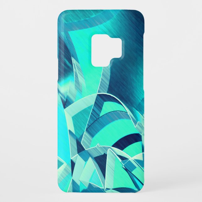 Capa Para Samsung Galaxy, Case-Mate Percursos cianos com garoa sobre fundo aquamarino (Verso)