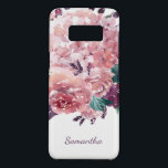 Capa Case-Mate Samsung Galaxy S8 Romântica Vintage Pink Watercolor Floral<br><div class="desc">Romântica Vintage Pink Watercolor capa de telefone Floral com flores delicadas e quicas em tons de rosa,  ameixa e verde. Adicione seu nome para personalizar a aparência!</div>