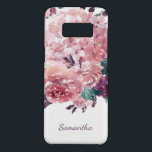 Capa Case-Mate Samsung Galaxy S8 Romântica Vintage Pink Watercolor Floral<br><div class="desc">Romântica Vintage Pink Watercolor capa de telefone Floral com flores delicadas e quicas em tons de rosa,  ameixa e verde. Adicione seu nome para personalizar a aparência!</div>