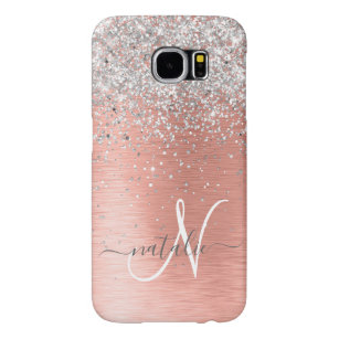 Capa Para Samsung Galaxy S6 Rosa Dourada Girly Silver Glitter Sparkly