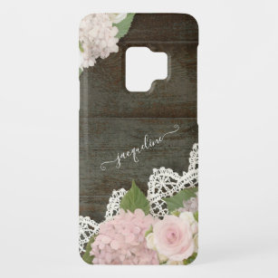 Capa Para Samsung Galaxy S9 Case-Mate Rústico Floral Blush Pink Barn Wood Lace