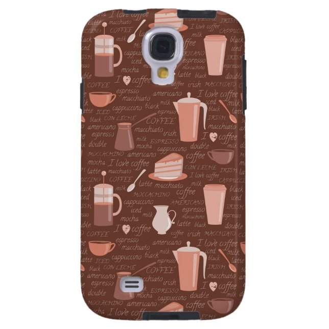 Capa Para Samsung Galaxy, Case-Mate Teste padrão com elementos relacionados do café (Traseira)