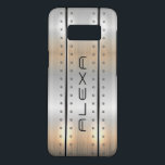 Capa Case-Mate Samsung Galaxy S8 Textura metálica de cinza prateada<br><div class="desc">Imagem de cinzas metálicas brilhantes de prata escovadas com textura de alumínio,  listras geométricas modernas com acentos masculinos. Monograma opcional.</div>