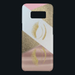 Capa Case-Mate Samsung Galaxy S8 Trendy Chic Glitter Dourado Lashes Faux<br><div class="desc">Tendy gold glitter faux lashes em fundo geométrico.</div>