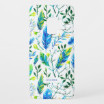 Capa Para Samsung Galaxy S9 Case-Mate Watercolors feathers and leaves pattern<br><div class="desc">Colorful watercolors feather flowers and leaves pattern over white background.</div>