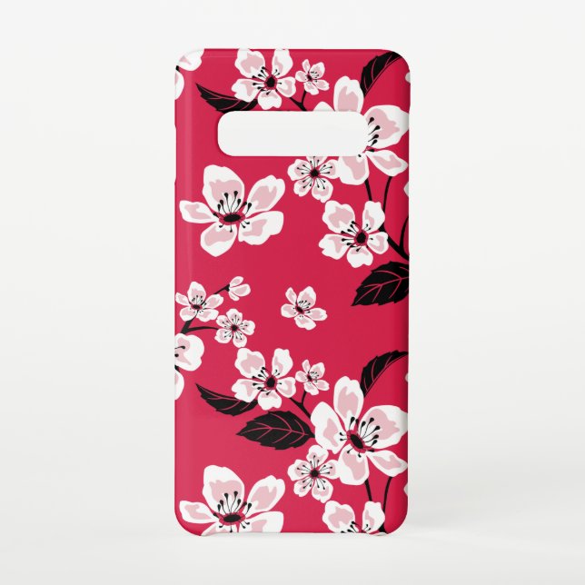 CAPA PARA SAMSUNG GALAXY CHERRY BLOSSOM - SAKURA (VERMELHO) (Verso)