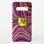 Capa Para Samsung Galaxy Chic Sparkle Glitter marble art pink gold monogram<br><div class="desc">Bonito chic e elegante cinza-fina brilhante, blusa de mármore em diferentes tons de cinza, prata e ouro para criar uma caixa na moda única especial para proteger seu dispositivo. Personalize-o para si próprio ou como presente para um amigo ou um amado. Belo, moderno e legal design para a moda-saborosa e...</div>