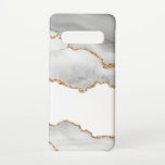 Capa Para Samsung Galaxy Cinza Glusco Branco Agato Refinado Ouro Brilhante<br><div class="desc">Se você é um amante da arte,  pedras preciosos,  elegância e glamour,  esta bela e incrível design com a aparência de um mármore ou pedra agada será perfeita para você,  com uma delicada combinação de cores como branco e cinza.</div>