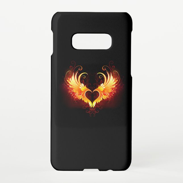 Capa Para Samsung Galaxy Coração do Anjo Fogo com Asas (Verso)