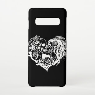Capa Para Samsung Galaxy Crânios de beijo Crânio de açúcar branco e pre