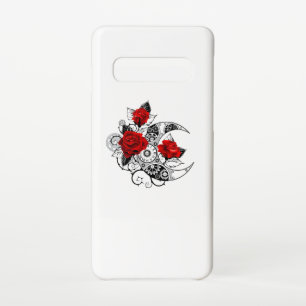 Capa Para Samsung Galaxy Crescente Mecânico com Rosas vermelhas