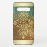 Capa Para Samsung Galaxy Dourado brilho do Sparkle personalizado<br><div class="desc">Dourada Sparkle Glam Bling Personalizada Samsung Galaxy S10  Case .</div>