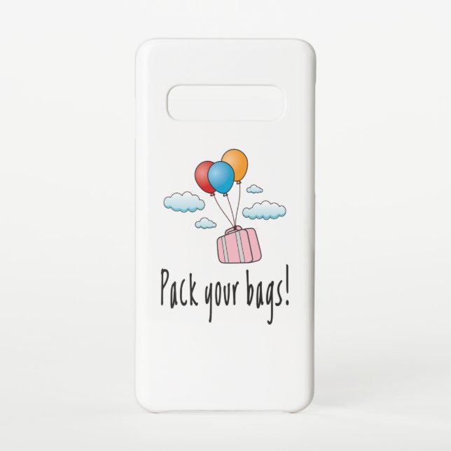 Capa Para Samsung Galaxy Embale suas bolsas e vamos de férias (Verso)