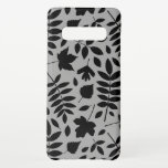 Capa Para Samsung Galaxy Fallen Deixa Padrão Lg Preto na Cinza<br><div class="desc">Folhas caídas automaticamente em grande padrão em preto em fundo de cinza.</div>