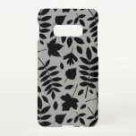 Capa Para Samsung Galaxy Fallen Deixa Padrão Lg Preto na Cinza<br><div class="desc">Folhas caídas automaticamente em grande padrão em preto em fundo de cinza.</div>