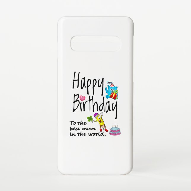 Capa Para Samsung Galaxy Feliz aniversário para a melhor mãe do mundo (Verso)