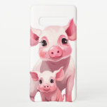 Capa Para Samsung Galaxy Feliz porco rosa e rosa, mãe e pretos<br><div class="desc">Exclusivamente de designs4 dias,  nossos adoráveis adoráveis piggies cor-de-rosa mamãe porco e capa de telefone de leitões</div>