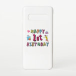 Capa Para Samsung Galaxy Feliz primeiro aniversario para crianças de 1 ano<br><div class="desc">Feliz primeiro aniversario. Design engraçado e fofo com um lindo ursinho de pelúcia segurando um presente e um lápis engraçado escrevendo os desejos de aniversário. Uma combinação perfeita para Crianças e Adolescentes.</div>