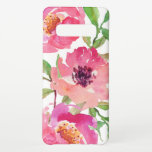 Capa Para Samsung Galaxy Floral de Cor de Água Rosa bonito<br><div class="desc">Bonito e feminino,  este vibrante padrão floral cor-de-água rosa apresenta um trio de flores cor-de-rosa profundas com ramos fluidos que adicionam um toque de verde. Ele adiciona uma tendência e um visual moderno ao seu celular inteligente.</div>
