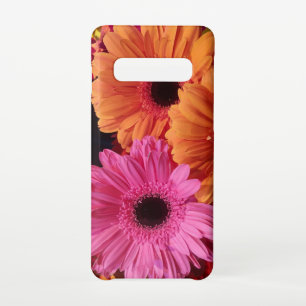 Capa Para Samsung Galaxy Fotografia Floral Moderna Rosa e Geradores Laranja