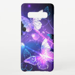 Capa Para Samsung Galaxy Fundo com Borboletas Noturnas<br><div class="desc">Fundo preto com borboletas noturnas brilhantes. Borboletas noturnas. Design com borboletas.</div>