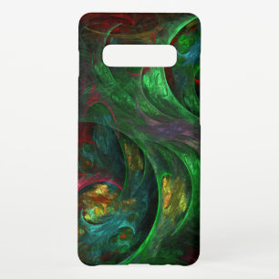 Capa Para Samsung Galaxy Gênesis Green Abstrato Art Matte