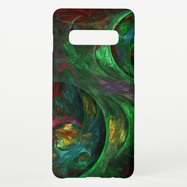 Capa Para Samsung Galaxy Gênesis Green Abstrato Art Matte (Verso)